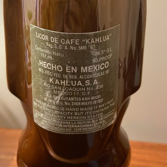 Vintage Kahlua ceramic decanter bottle tiki Aztec Mayan - Picture 7 of 12